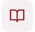 Icono de libro abierto rojo