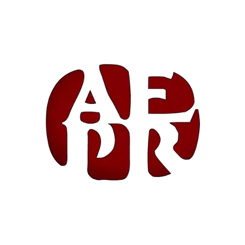 Stylized red symbol on a black background