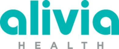 Logotipo de Alivia Health en colores verde y gris