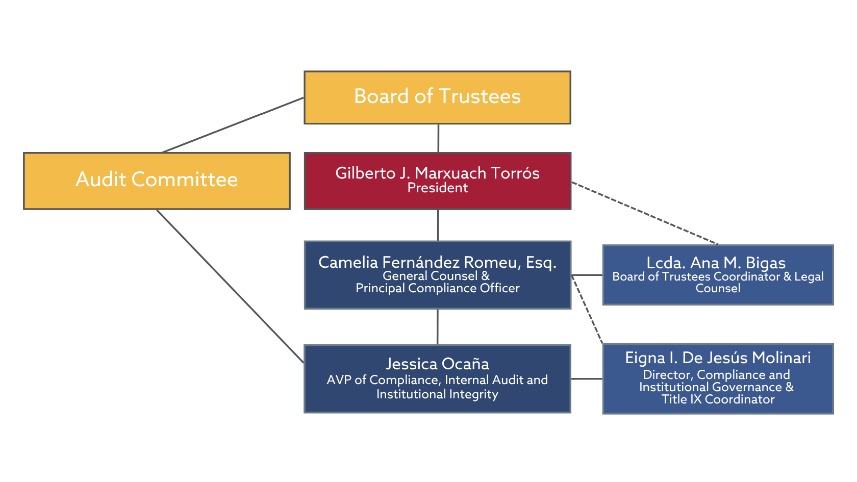 Organizational Chart of the Board of Trustees