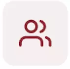 Icono rojo de dos personas estilizadas