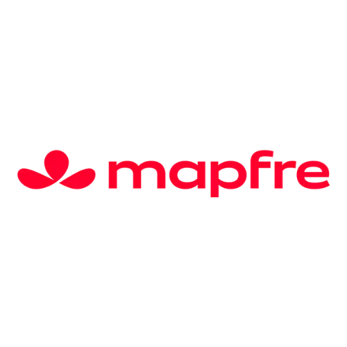 Mapfre red logo on a black background